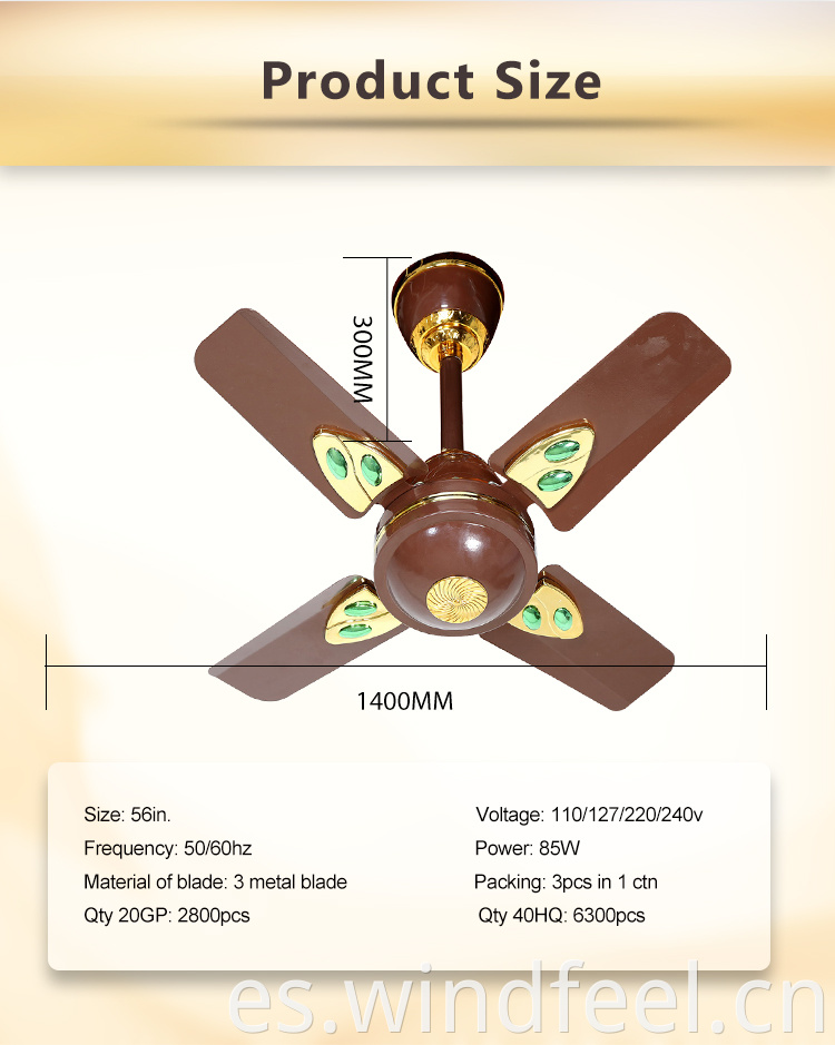 Ventilador de techo de hoja corta de 24 pulgadas Metro Orient Focus Ventilador de techo pequeño para bebés Venta caliente al mercado de África para Ghana